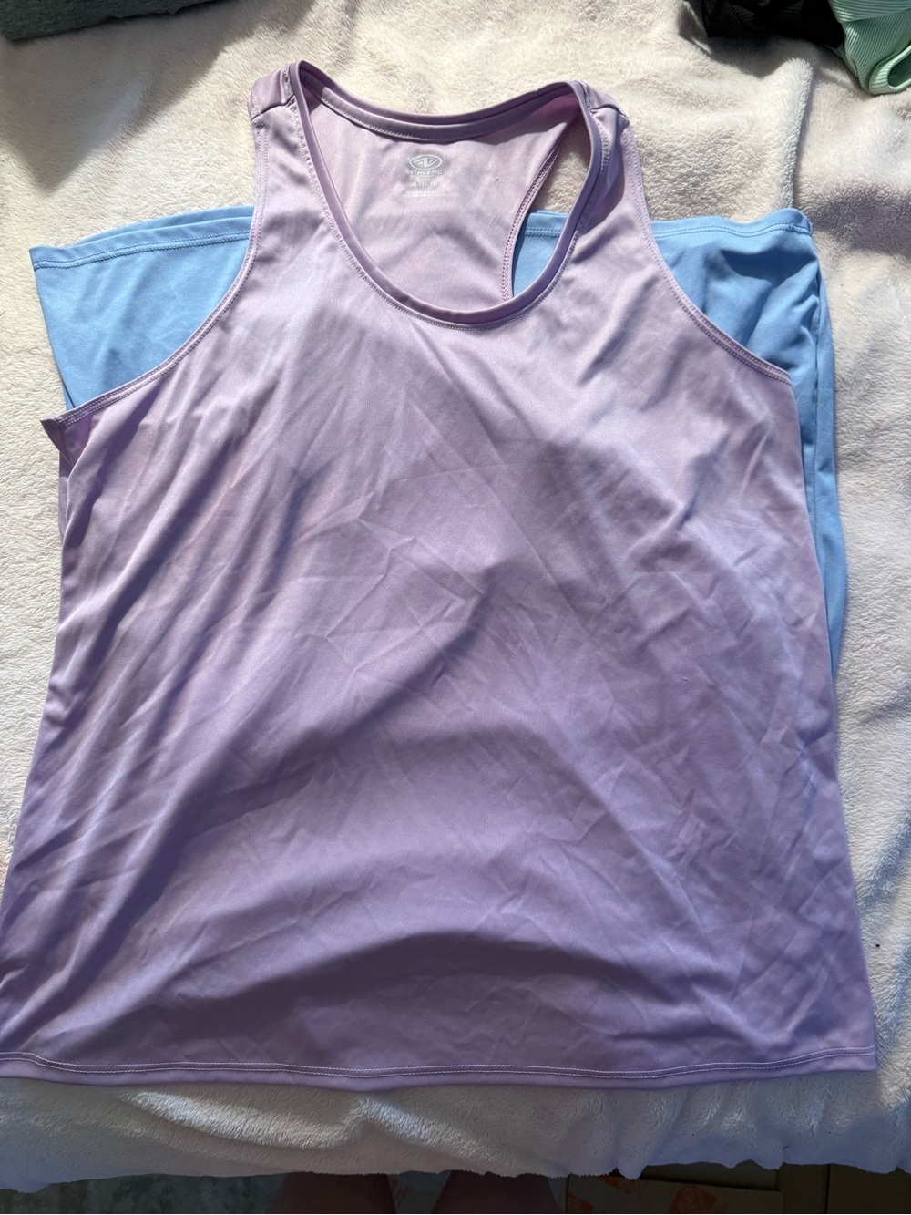 Light Blue & Lavender Racerback Tanks - Picture 3 of 4